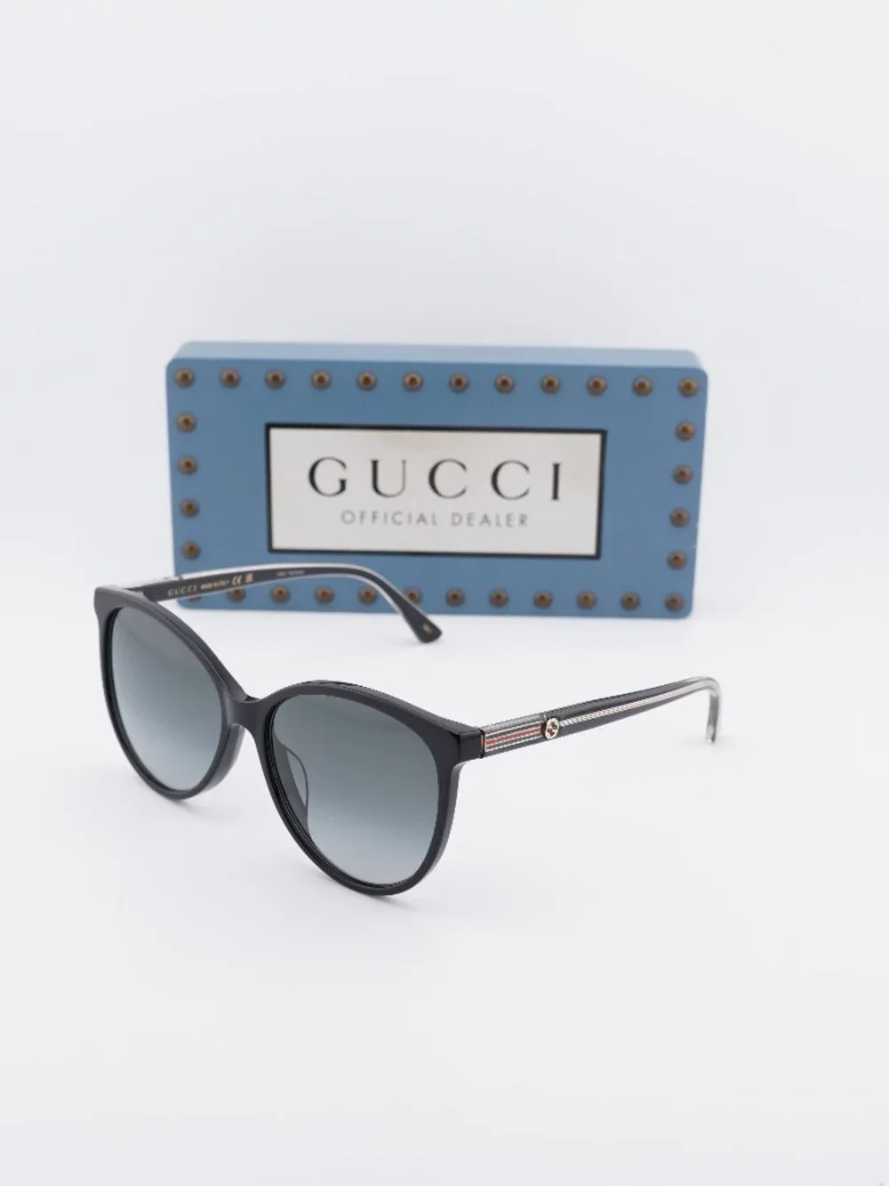 Gucci GG0377SKN 001 Square Sunglasses - Black / Grey